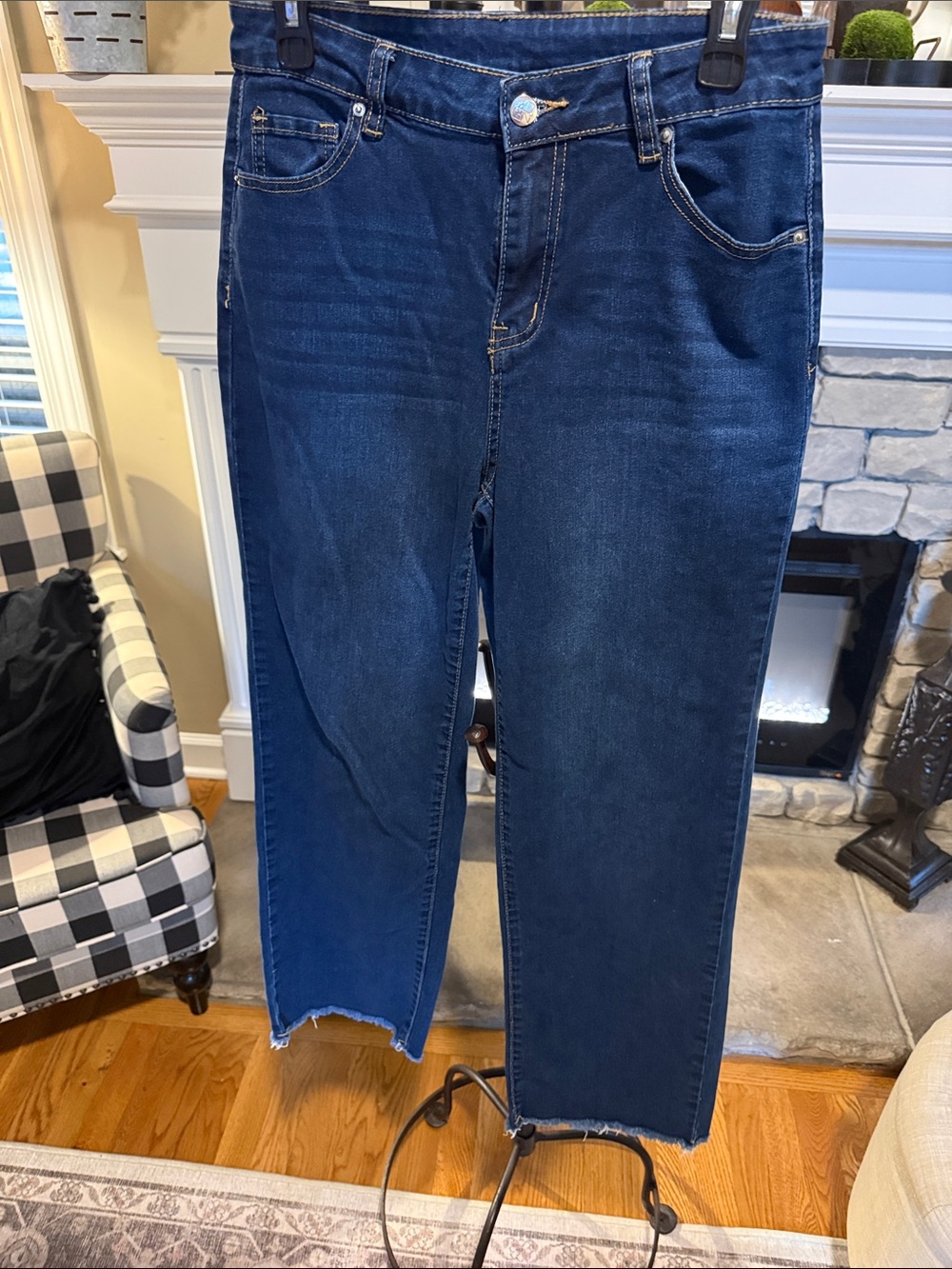 Dark Blue Straight Leg Jeans